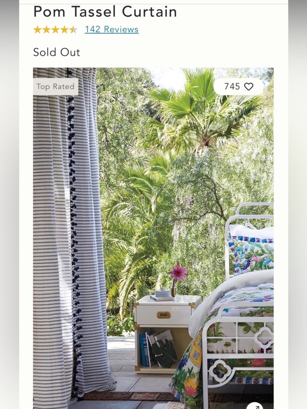 Anthropologie linen pompom curtains🌊🐟